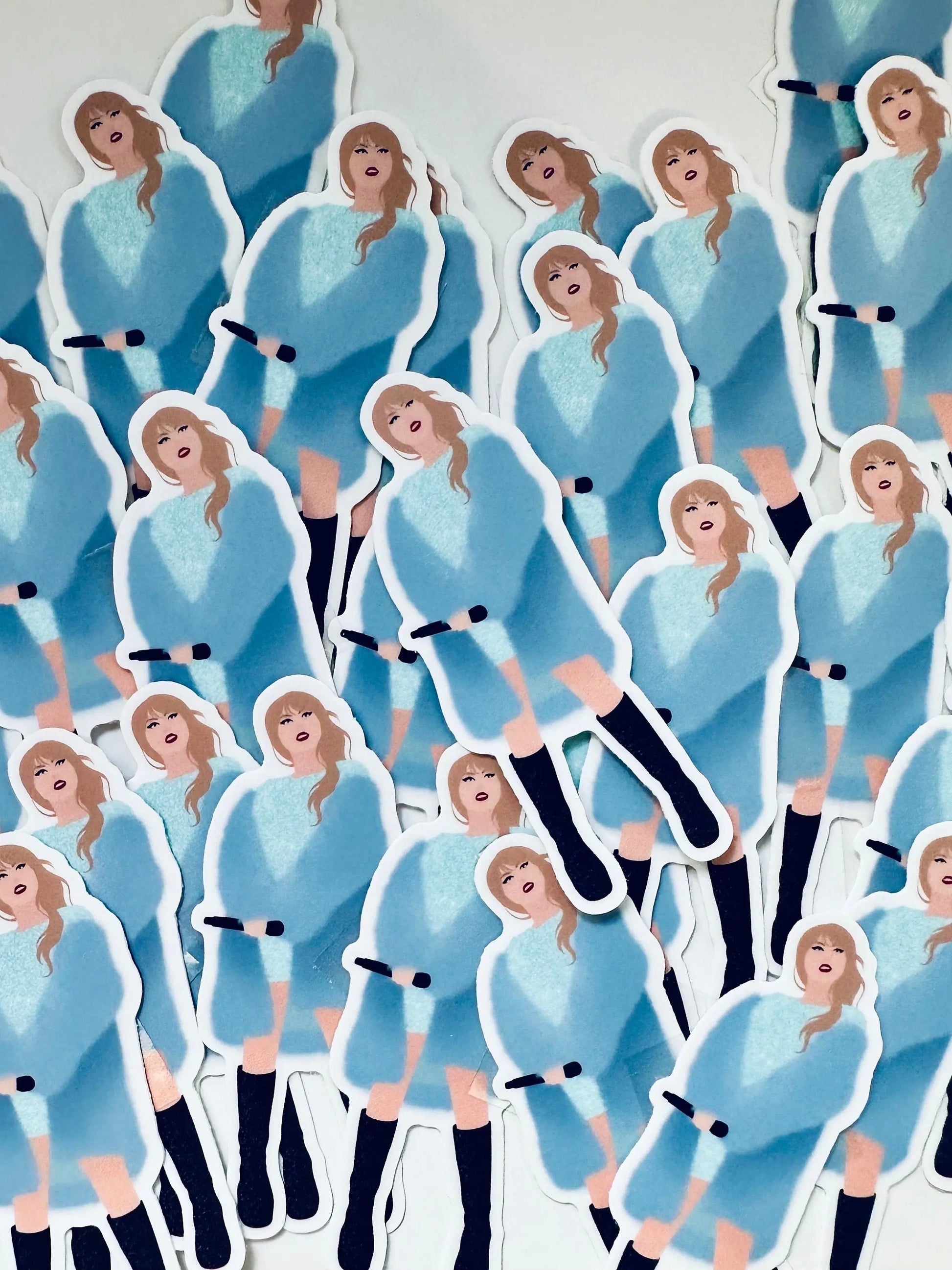 Blue Midnights Shirt Dress Eras Sticker, Blue Fuzzy Jacket Sticker, By the Eras Outfit Sticker,Eras Outfit Sticker, Swift Inspired Sticker maedaymaedaymaeday