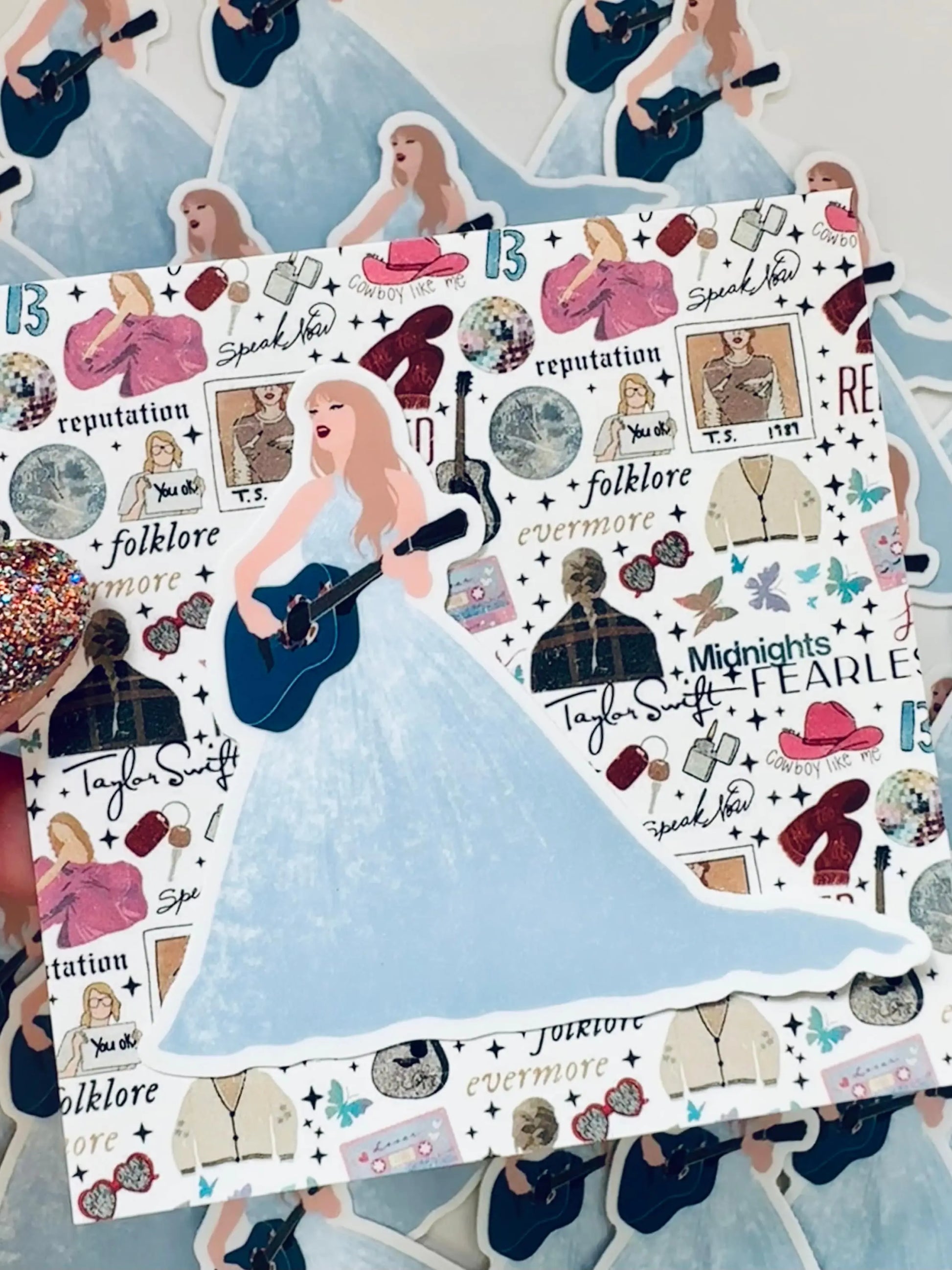 Blue Enchanted Ball Gown, Eras Outfit Inspired Sticker