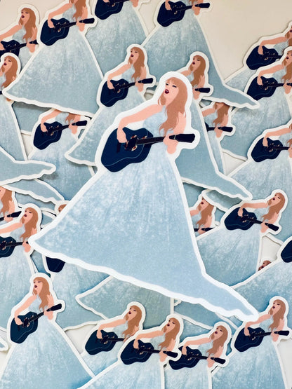 Blue Speak Now Ballgown Eras Outfit, Enchanted Blue Eras Dress, By the Eras Outfit Sticker, Eras Outfit Swift Inspired Sticker, Swiftie maedaymaedaymaeday