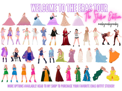 Blue Speak Now Ballgown Eras Outfit, Enchanted Blue Eras Inspired Outfit Vinyl Sticker - maedaymaedaymaeday