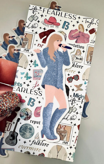 Blue The Man, Lover Eras Outfit, Jacket Eras Outfit Sticker, Eras Outfit Costume Sticker,Swift Inspired Vinyl Sticker,Taylor Outfit Sticker - maedaymaedaymaeday