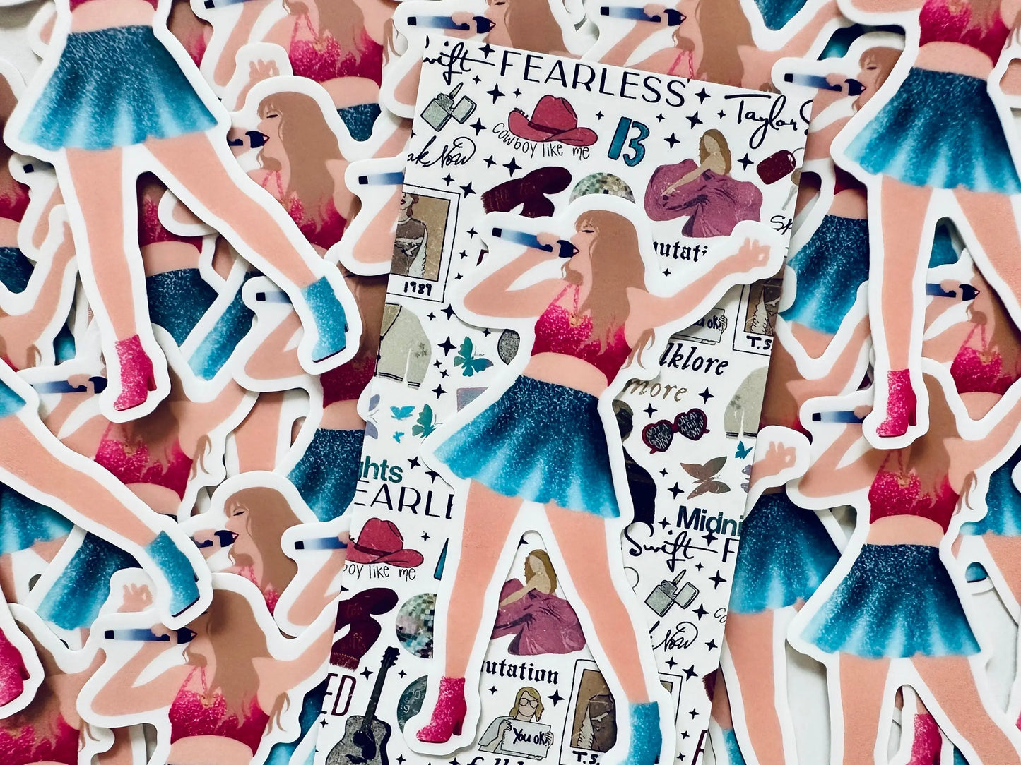 Blue & Pink 1989 Eras Outfit Sticker, Shake it Off Sticker, By the Eras Outfit Sticker, Europe Eras Outfit Sticker,Swift Inspired Sticker maedaymaedaymaeday