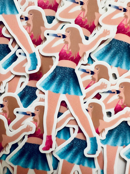 Blue & Pink 1989 Eras Outfit Sticker, Shake it Off Sticker, By the Eras Outfit Sticker, Europe Eras Outfit Sticker,Swift Inspired Sticker maedaymaedaymaeday