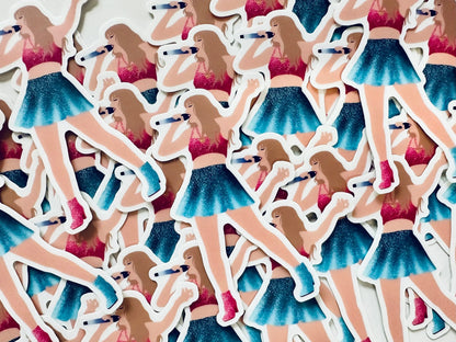 Blue & Pink 1989 Eras Outfit Sticker, Shake it Off Sticker, By the Eras Outfit Sticker, Europe Eras Outfit Sticker,Swift Inspired Sticker maedaymaedaymaeday