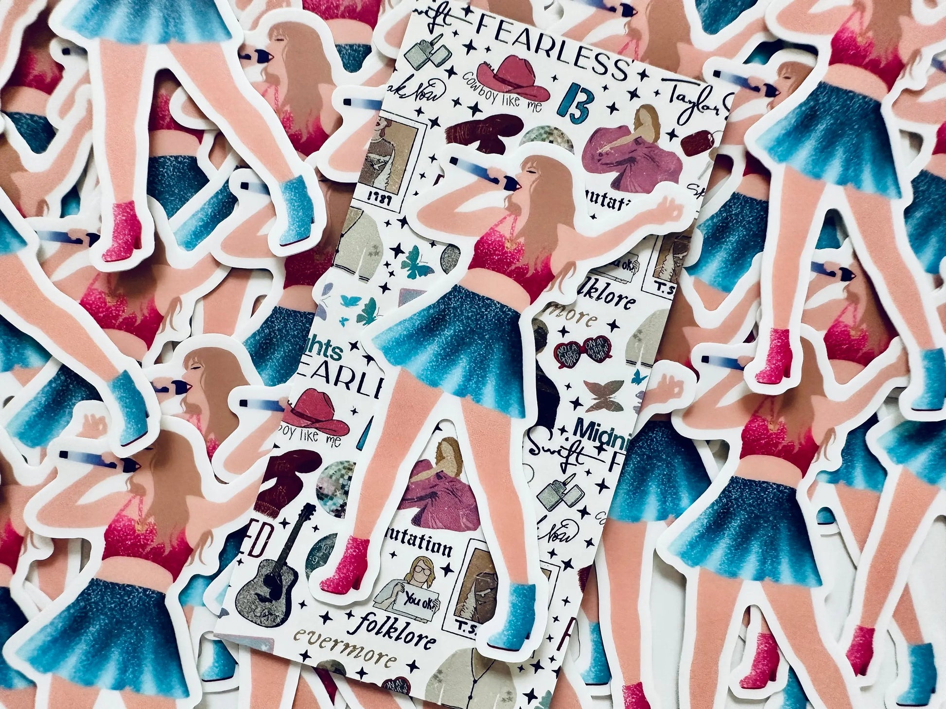 Blue & Pink 1989 Eras Outfit Sticker, Shake it Off Sticker, By the Eras Outfit Sticker, Europe Eras Outfit Sticker,Swift Inspired Sticker maedaymaedaymaeday