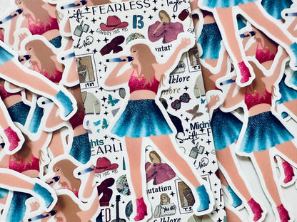 Blue & Pink 1989 Eras Outfit Sticker, Shake it Off Sticker, By the Eras Outfit Sticker, Europe Eras Outfit Sticker,Swift Inspired Sticker maedaymaedaymaeday