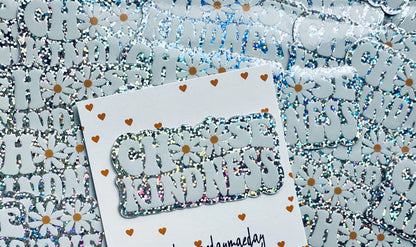 Choose Kindness Sticker, Daisy, Holographic Glitter Sticker, Kindle Sticker maedaymaedaymaeday