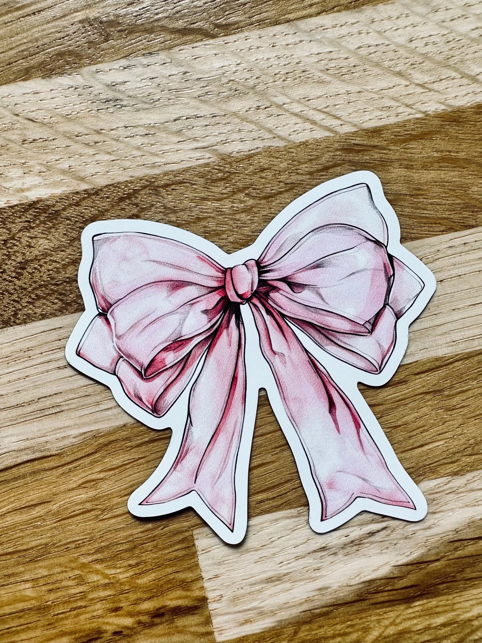 Croquette Bow Magnet, Watercolor Bow Magnet, Pink Ribbon/Bow Car and Fridge Magnet