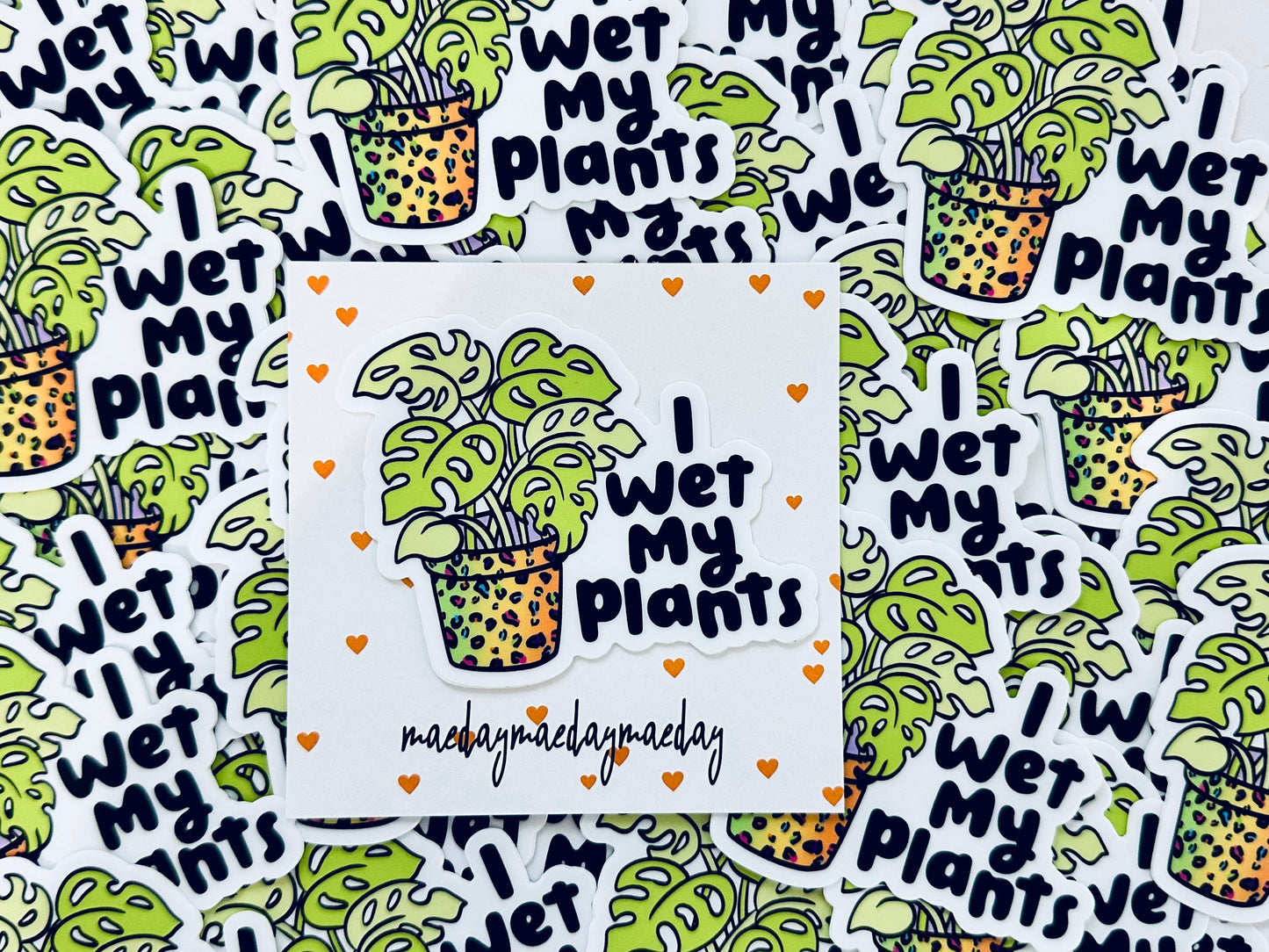 I wet my plants Sticker, Mental Health Sticker, Trendy Sticker for Kindle, Laptop, Best Selling Permanent Sticker maedaymaedaymaeday