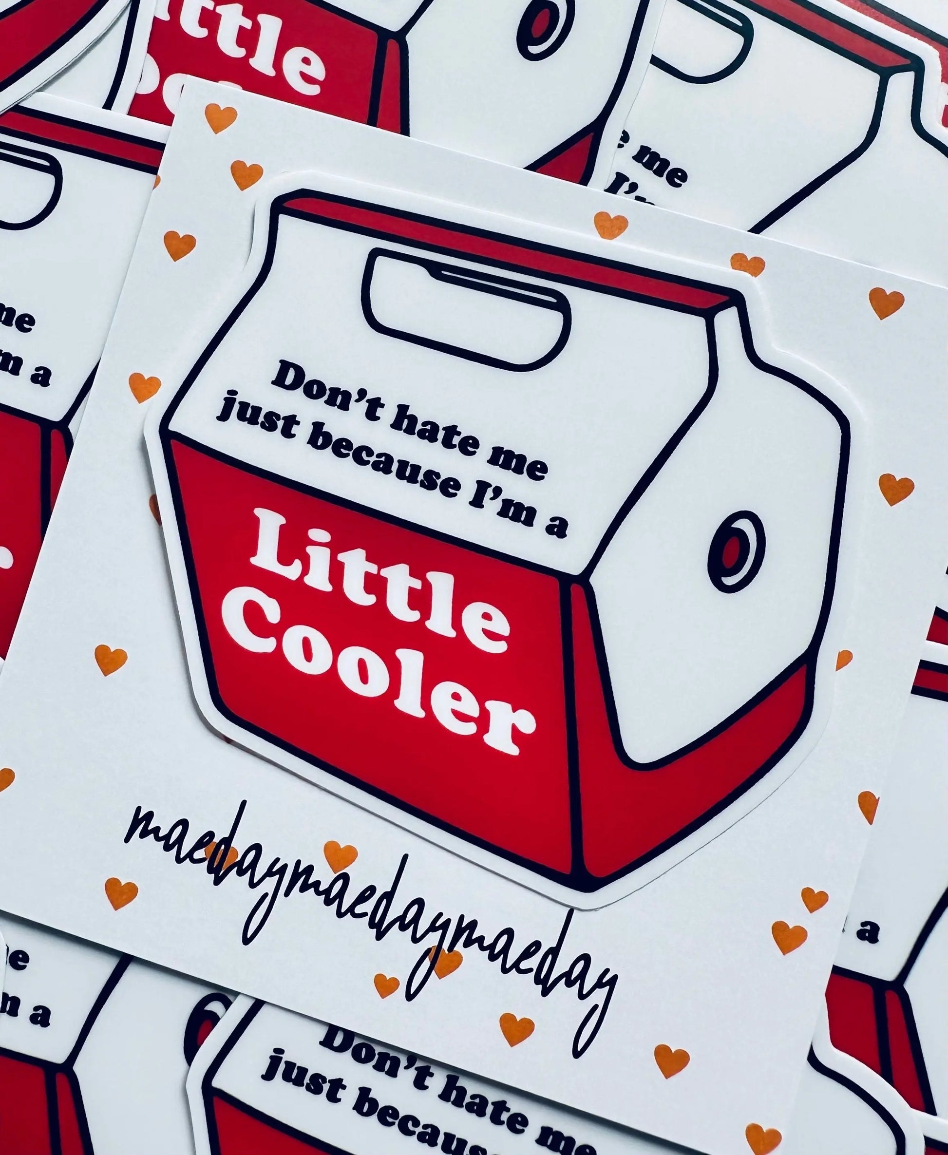 Don't Hate me Just Because I'm a Little Cooler Sticker, Red Cooler Humor, Trendy Sticker for Kindle, Laptop, Weatherproof, Permanent Sticker maedaymaedaymaeday