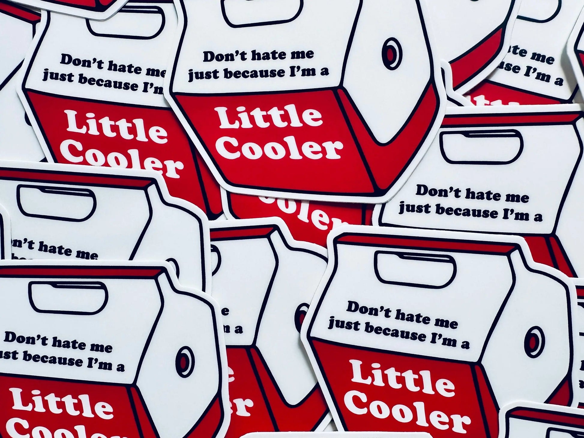 Don't Hate me Just Because I'm a Little Cooler Sticker, Red Cooler Humor, Trendy Sticker for Kindle, Laptop, Weatherproof, Permanent Sticker maedaymaedaymaeday