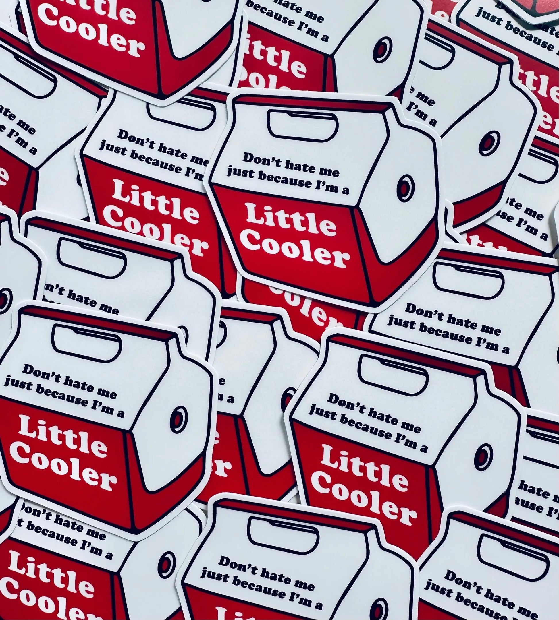 Don't Hate me Just Because I'm a Little Cooler Sticker, Red Cooler Humor, Trendy Sticker for Kindle, Laptop, Weatherproof, Permanent Sticker maedaymaedaymaeday