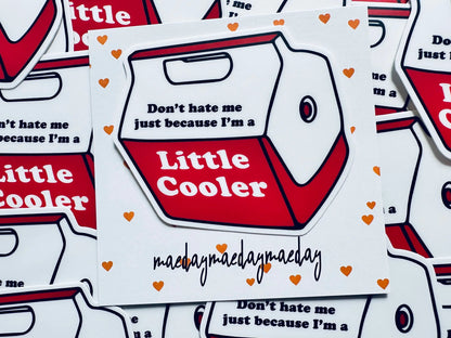 Don't Hate me Just Because I'm a Little Cooler Sticker, Red Cooler Humor, Trendy Sticker for Kindle, Laptop, Weatherproof, Permanent Sticker maedaymaedaymaeday