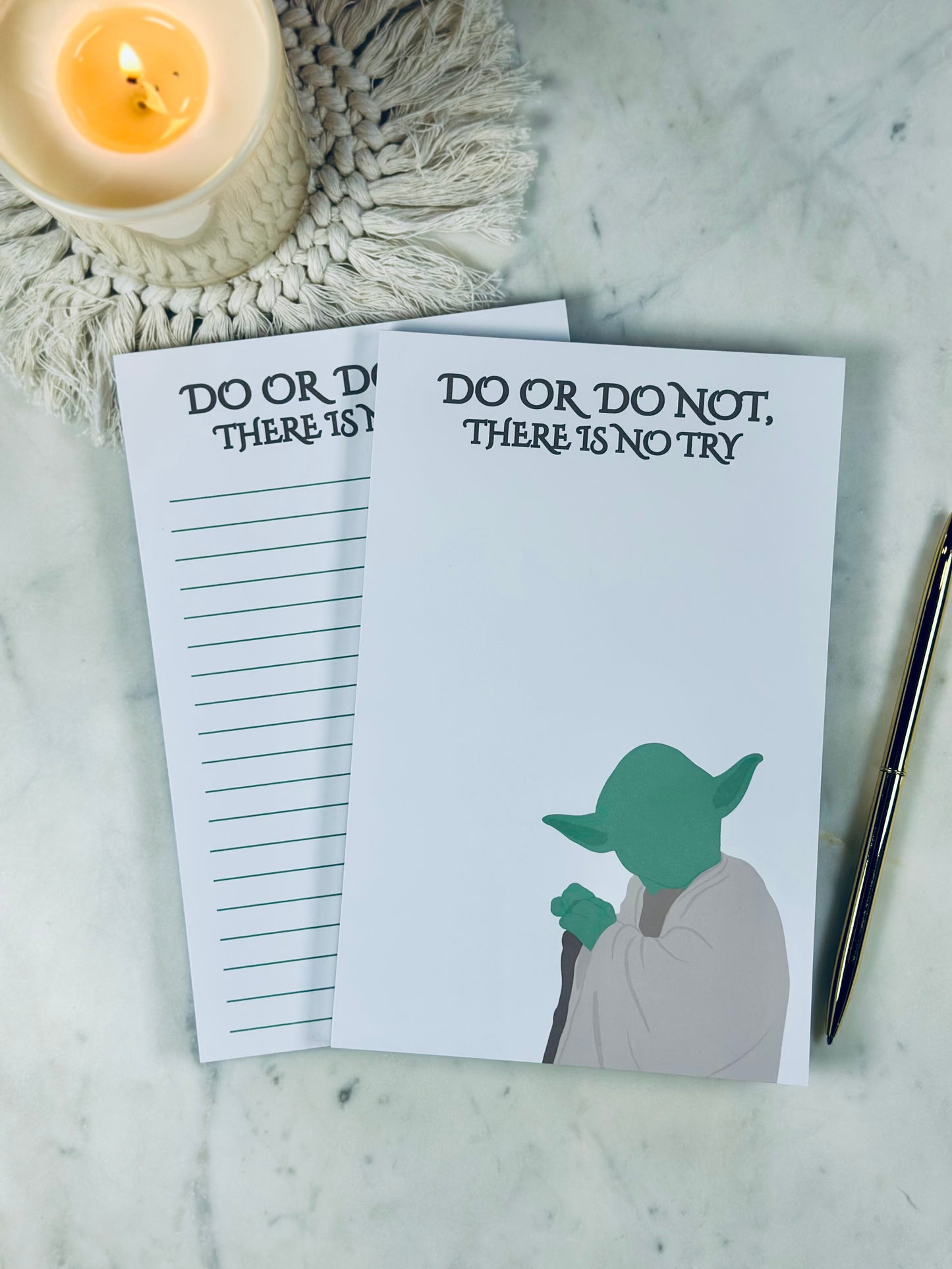 Do or Do Not Half Letter, 50 Pages of Galactic Determination Notepad/To-Do List