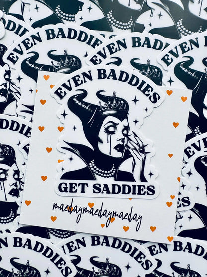 Even Evil Witchy Baddies Get Saddies, Most Evil of All Saddie Sticker, Mental Health Sticker, Trendy Sticker for Kindle, Laptop maedaymaedaymaeday