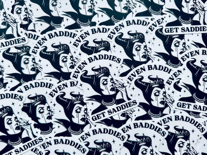 Even Evil Witchy Baddies Get Saddies, Most Evil of All Saddie Sticker, Mental Health Sticker, Trendy Sticker for Kindle, Laptop maedaymaedaymaeday