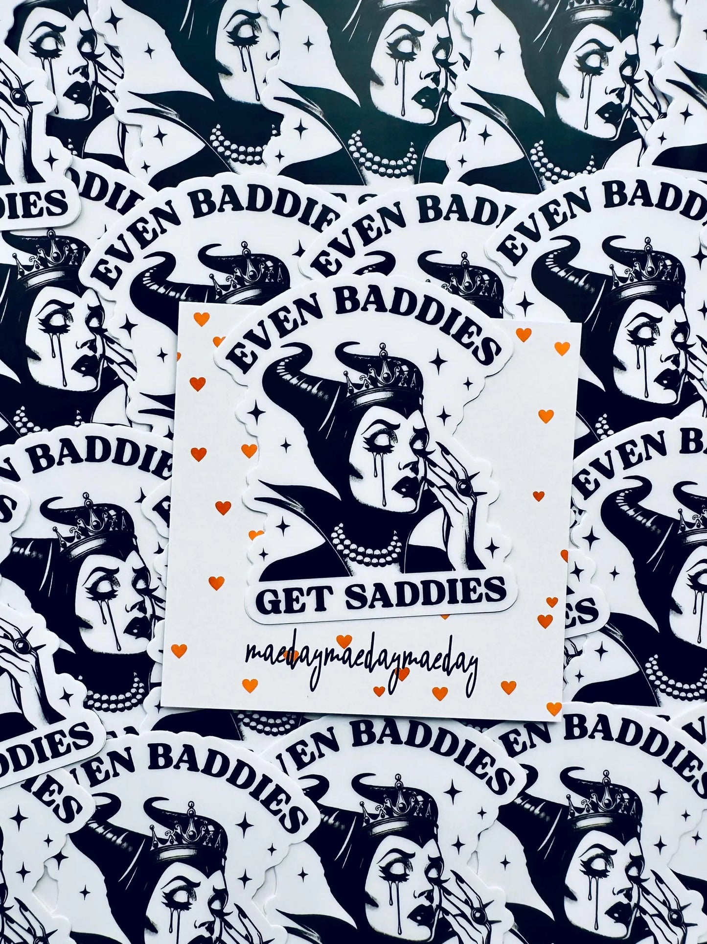 Even Evil Witchy Baddies Get Saddies, Most Evil of All Saddie Sticker, Mental Health Sticker, Trendy Sticker for Kindle, Laptop maedaymaedaymaeday