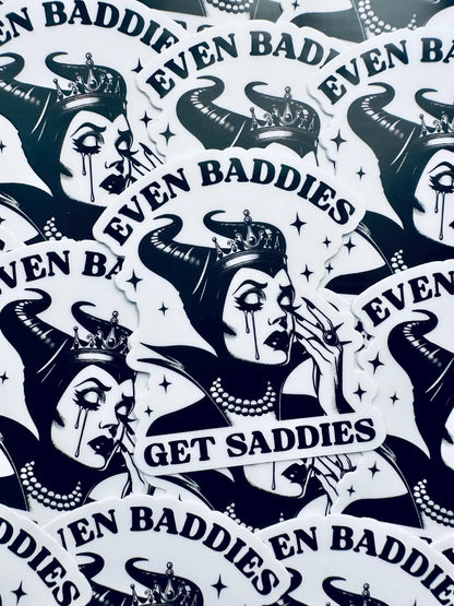 Even Evil Witchy Baddies Get Saddies, Most Evil of All Saddie Sticker, Mental Health Sticker, Trendy Sticker for Kindle, Laptop maedaymaedaymaeday