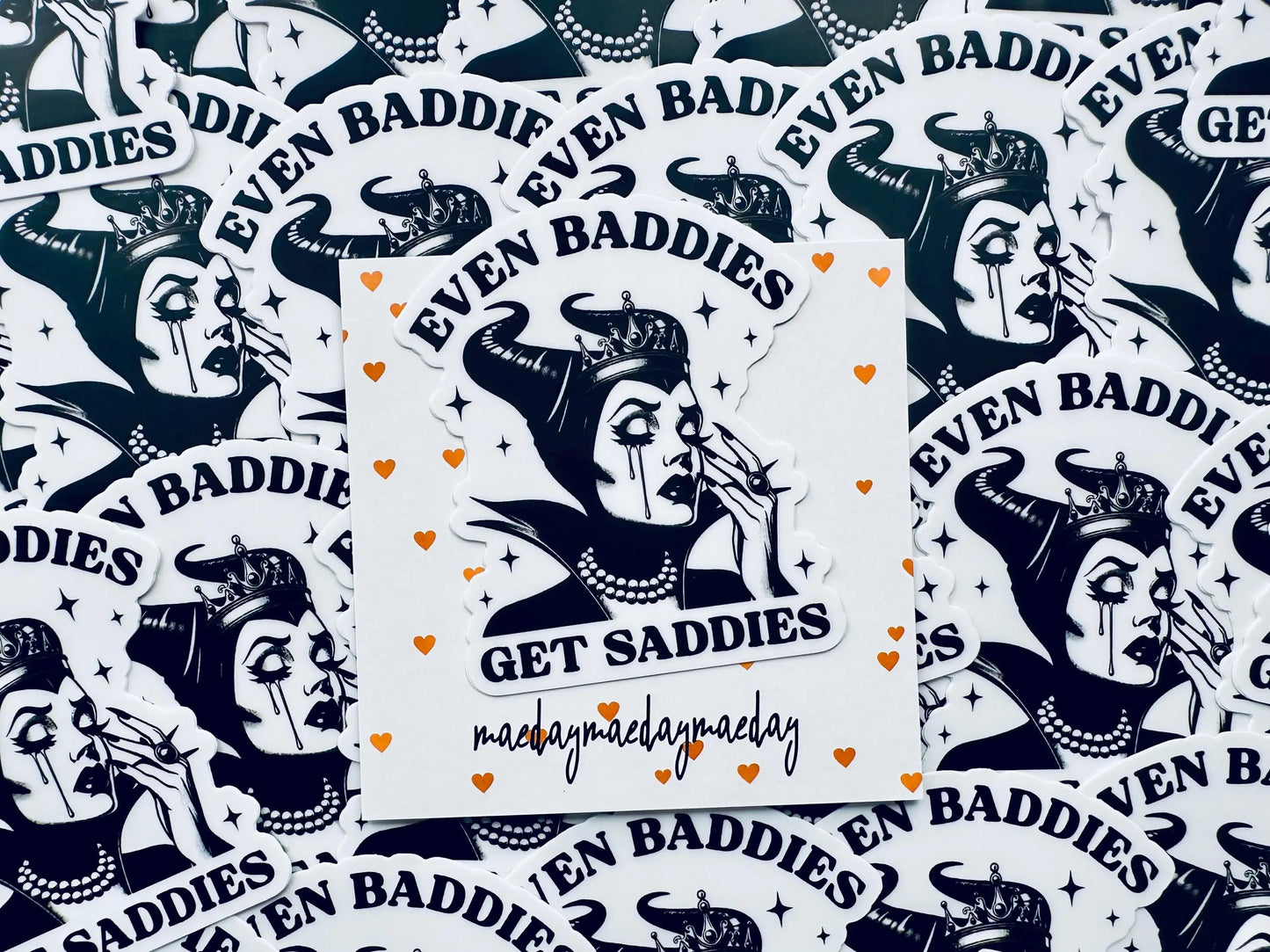 Even Evil Witchy Baddies Get Saddies, Most Evil of All Saddie Sticker, Mental Health Sticker, Trendy Sticker for Kindle, Laptop maedaymaedaymaeday