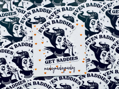 Even Evil Witchy Baddies Get Saddies, Most Evil of All Saddie Sticker, Mental Health Sticker, Trendy Sticker for Kindle, Laptop maedaymaedaymaeday