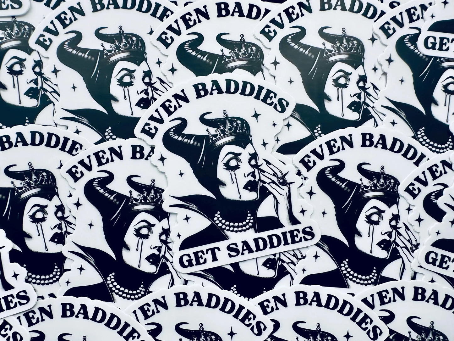 Even Evil Witchy Baddies Get Saddies, Most Evil of All Saddie Sticker, Mental Health Sticker, Trendy Sticker for Kindle, Laptop maedaymaedaymaeday