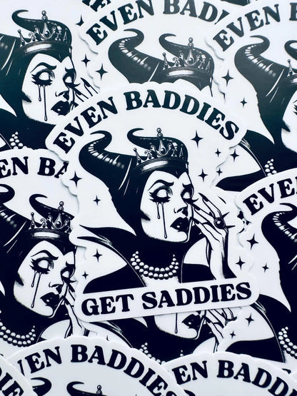 Even Evil Witchy Baddies Get Saddies, Most Evil of All Saddie Sticker, Mental Health Sticker, Trendy Sticker for Kindle, Laptop maedaymaedaymaeday