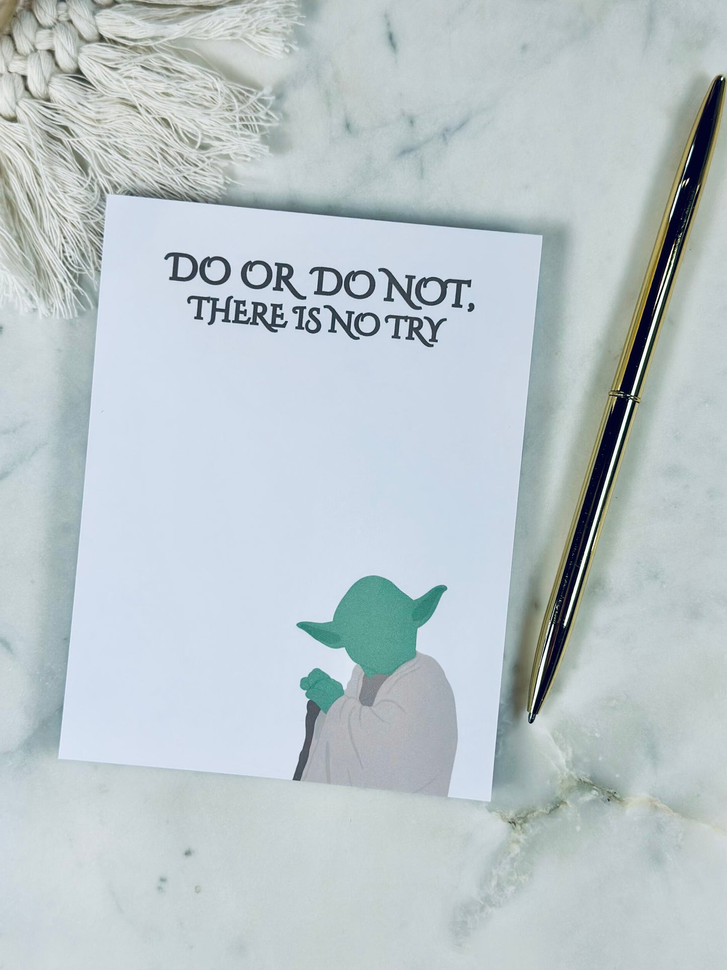 Do or Do Not Half Letter, 50 Pages of Galactic Determination Notepad/To-Do List