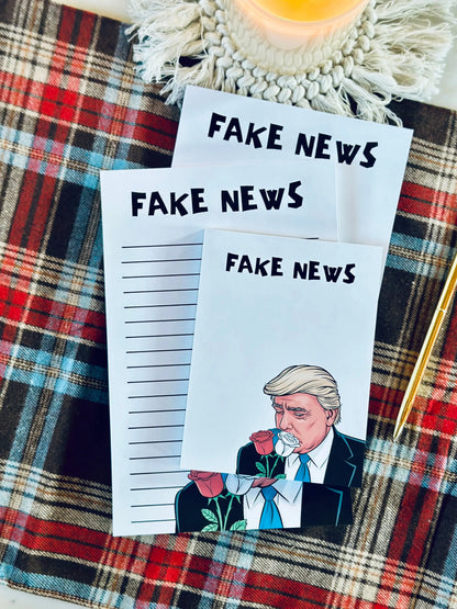 Fake News 50 Page, Half Letter & Quarter Page, Tear Off Notepad maedaymaedaymaeday