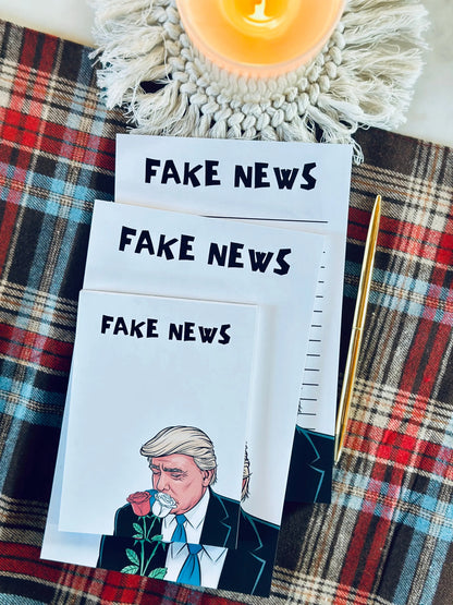 Fake News 50 Page, Half Letter & Quarter Page, Tear Off Notepad maedaymaedaymaeday