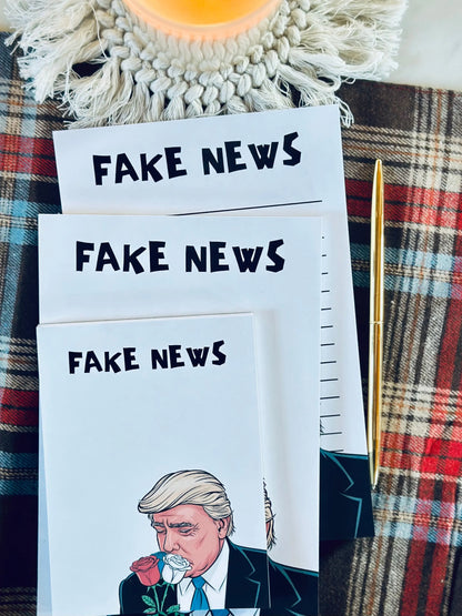 Fake News 50 Page, Half Letter & Quarter Page, Tear Off Notepad maedaymaedaymaeday