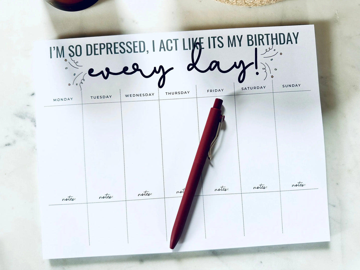 Full Page Weekly Planner, I'm so Depressed I act like its my Birthday every day!, Tortured Poets Dept, I Can do it with Broken Heart, TTPD maedaymaedaymaeday