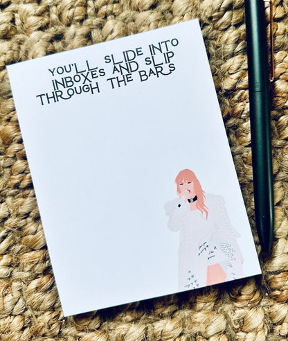 Half Page(5.5x8.5") Pop Culture Queen Notepad, Tortured Poets Department, Smallest Man Who Ever Lived Notepad, TTPD, Quarter Page Notepad maedaymaedaymaeday