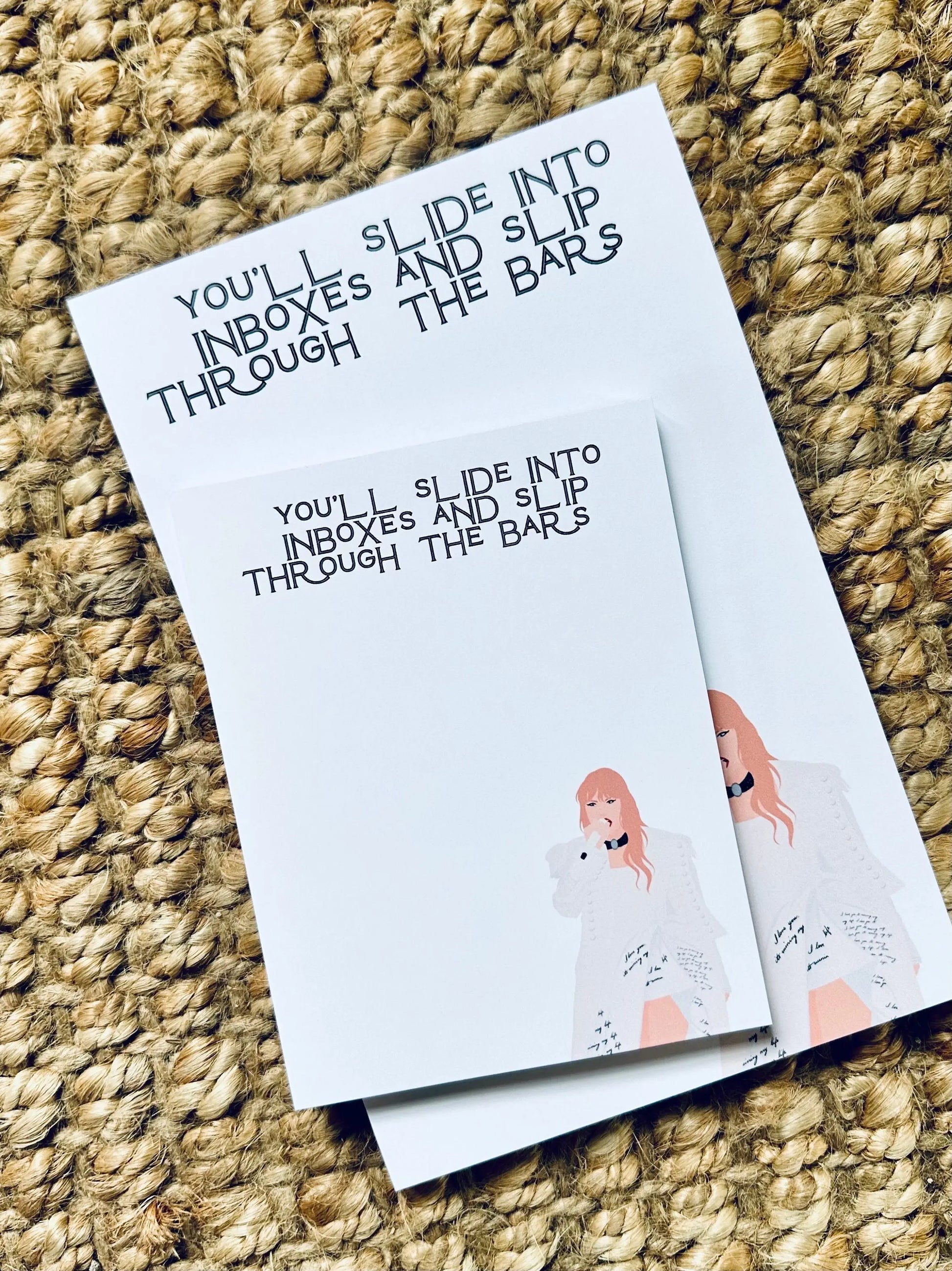 Half Page(5.5x8.5") Pop Culture Queen Notepad, Tortured Poets Department, Smallest Man Who Ever Lived Notepad, TTPD, Quarter Page Notepad maedaymaedaymaeday