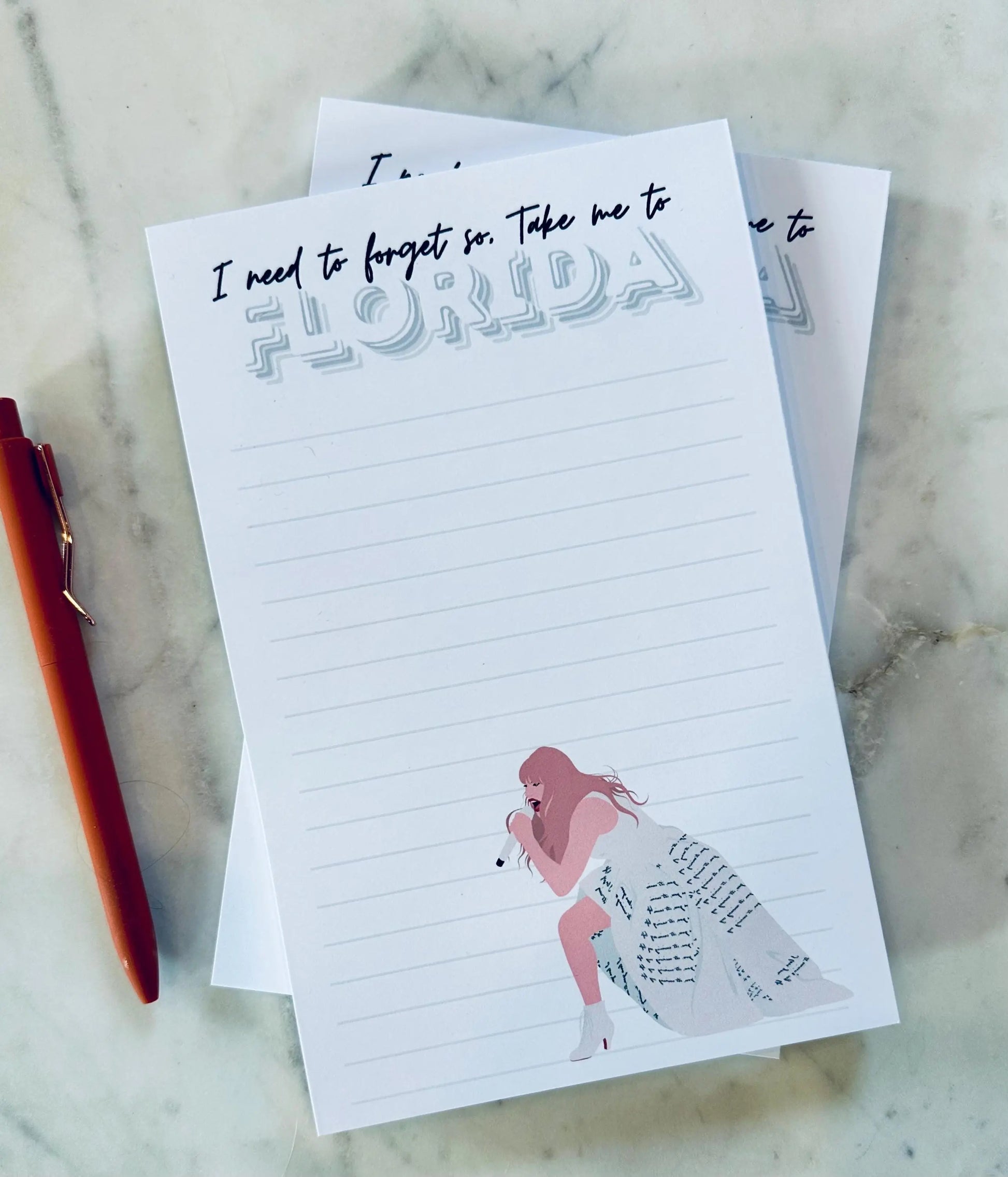 Half & Quarter Page Pop Culture Notepad, Florida!!! To Do List, I need to Forget so Take me to Florida!!!,Eras Merch Swiftie Stationary Gift maedaymaedaymaeday