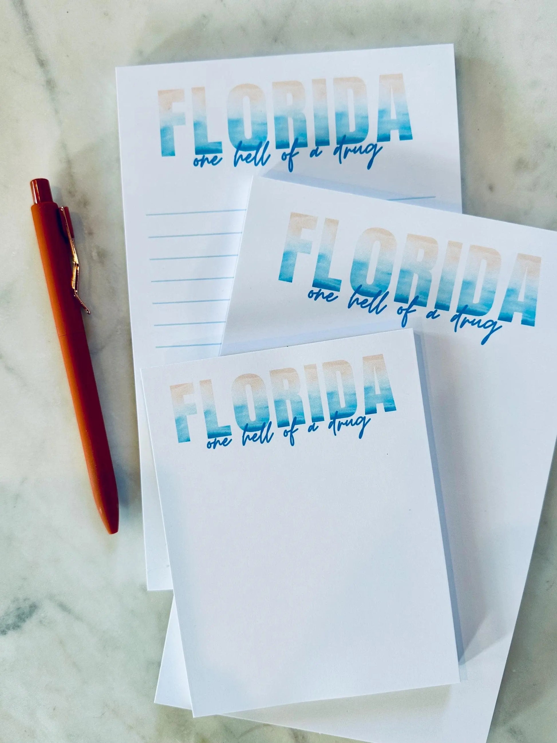 Half & Quarter Page Pop Culture Notepad, Florida!!! To Do List, One Hell of a Drug and Take me to Florida Notepad, Eras Merch Swiftie Gift maedaymaedaymaeday