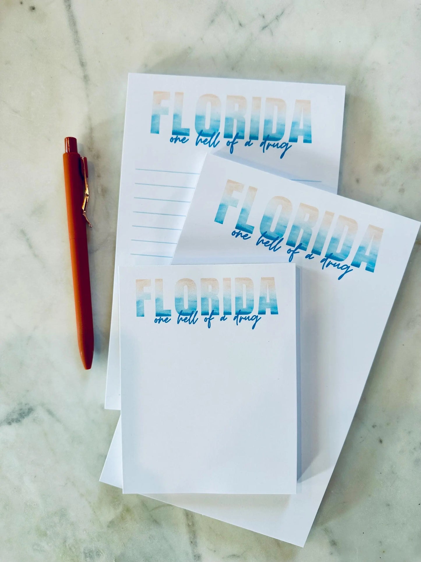 Half & Quarter Page Pop Culture Notepad, Florida!!! To Do List, One Hell of a Drug and Take me to Florida Notepad, Eras Merch Swiftie Gift maedaymaedaymaeday