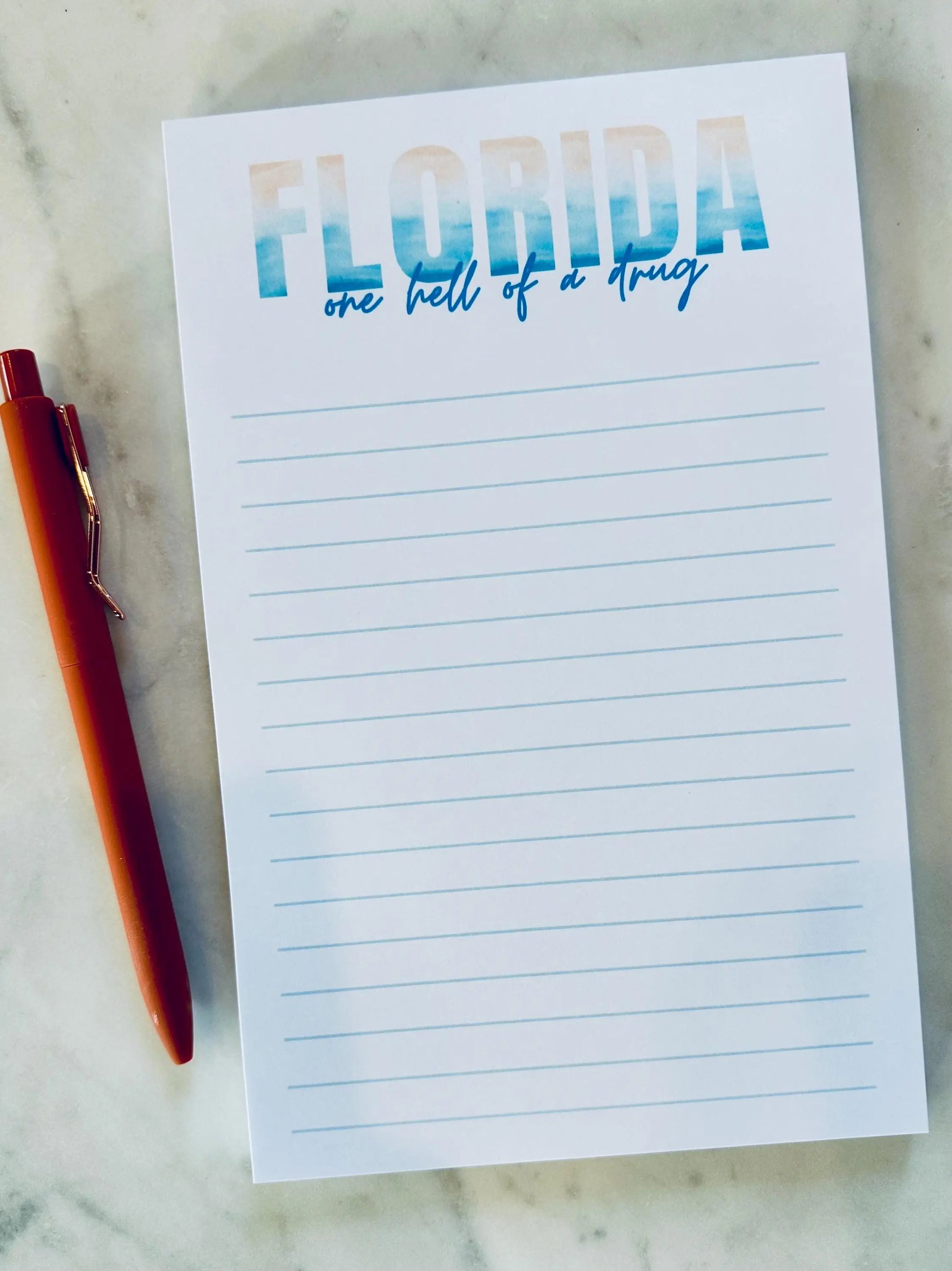 Half & Quarter Page Pop Culture Notepad, Florida!!! To Do List, One Hell of a Drug and Take me to Florida Notepad, Eras Merch Swiftie Gift maedaymaedaymaeday