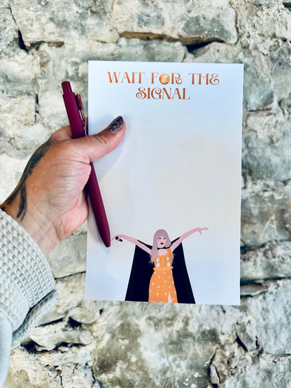 Half & Quarter Page Pop Culture Notepad, Wait for the Signal To Do List, Willow Inspired Evermore Era Merch, Eras Swiftie Stationary Gift