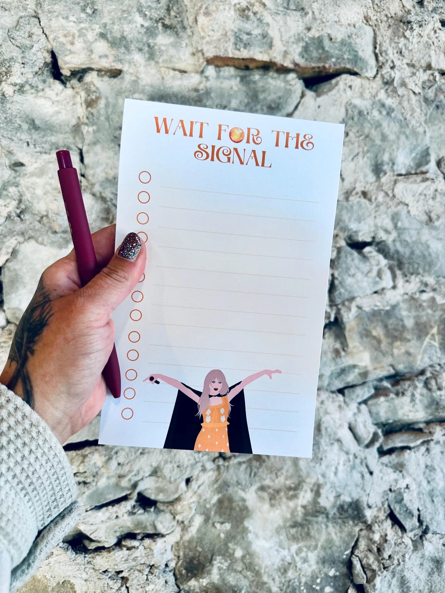Half & Quarter Page Pop Culture Notepad, Wait for the Signal To Do List, Willow Inspired Evermore Era Merch, Eras Swiftie Stationary Gift