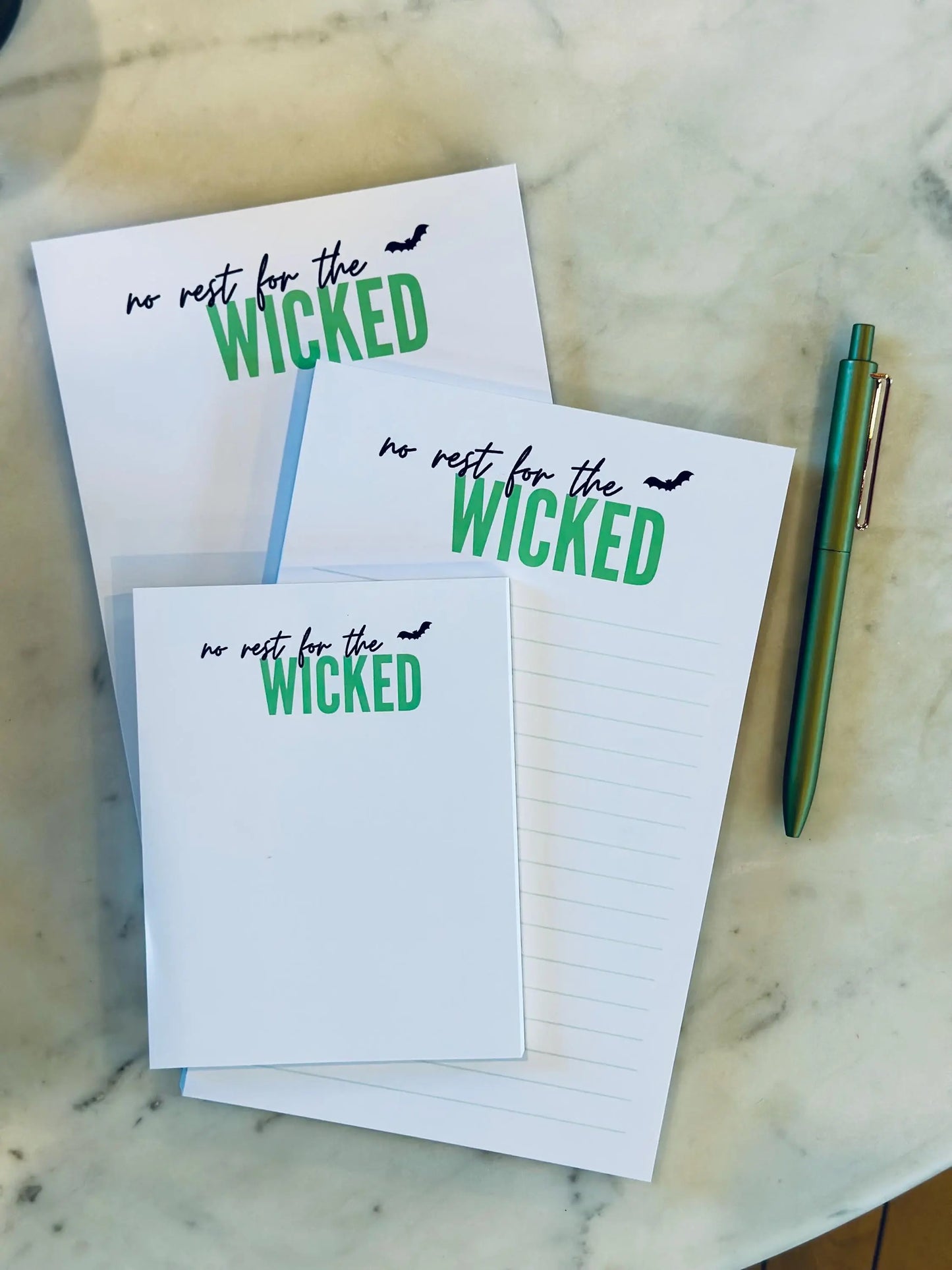 No Rest for the Wicked Full & Quarter Page Notepad, Fall/Halloween A5 Notepad, 50 Page Notepad or To-Do List