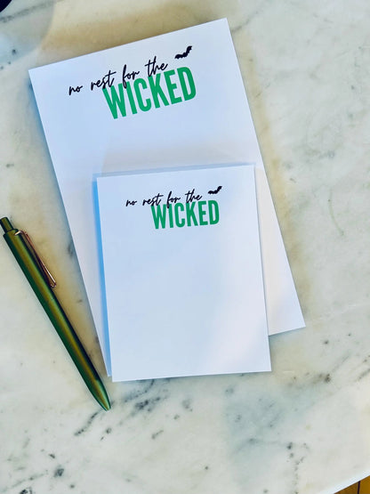 No Rest for the Wicked Full & Quarter Page Notepad, Fall/Halloween A5 Notepad, 50 Page Notepad or To-Do List