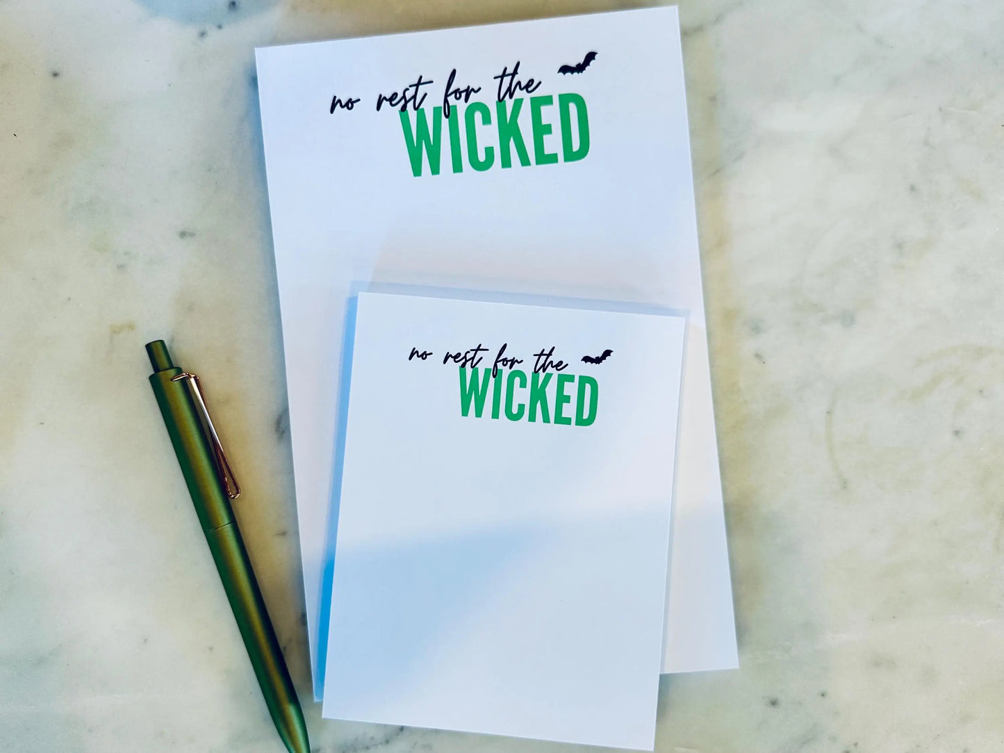 No Rest for the Wicked Full & Quarter Page Notepad, Fall/Halloween A5 Notepad, 50 Page Notepad or To-Do List