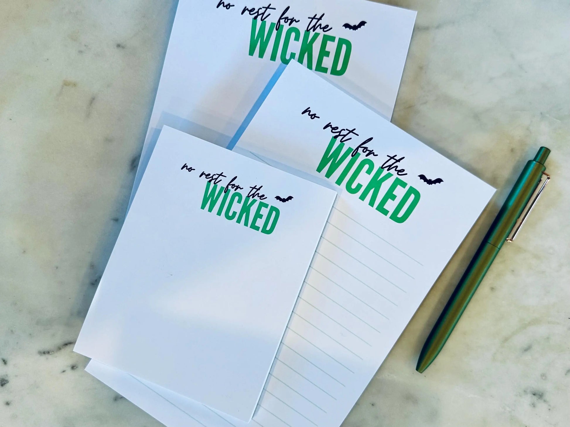 No Rest for the Wicked Full & Quarter Page Notepad, Fall/Halloween A5 Notepad, 50 Page Notepad or To-Do List