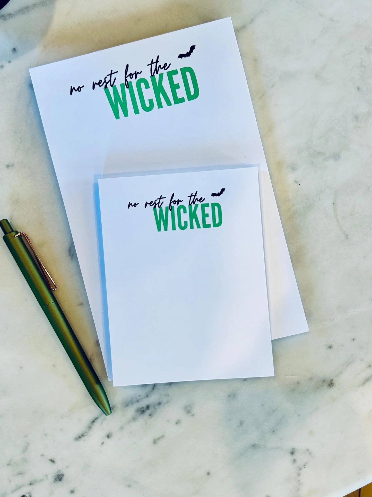 No Rest for the Wicked Full & Quarter Page Notepad, Fall/Halloween A5 Notepad, 50 Page Notepad or To-Do List