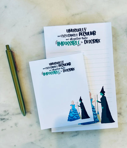 Peculiar Pair A5 Notepad: A Celebration of Unlikely Friendships, Musical Pop Culture Queen Notepad, Fall/Halloween, A5, 50 Page To-Do List maedaymaedaymaeday