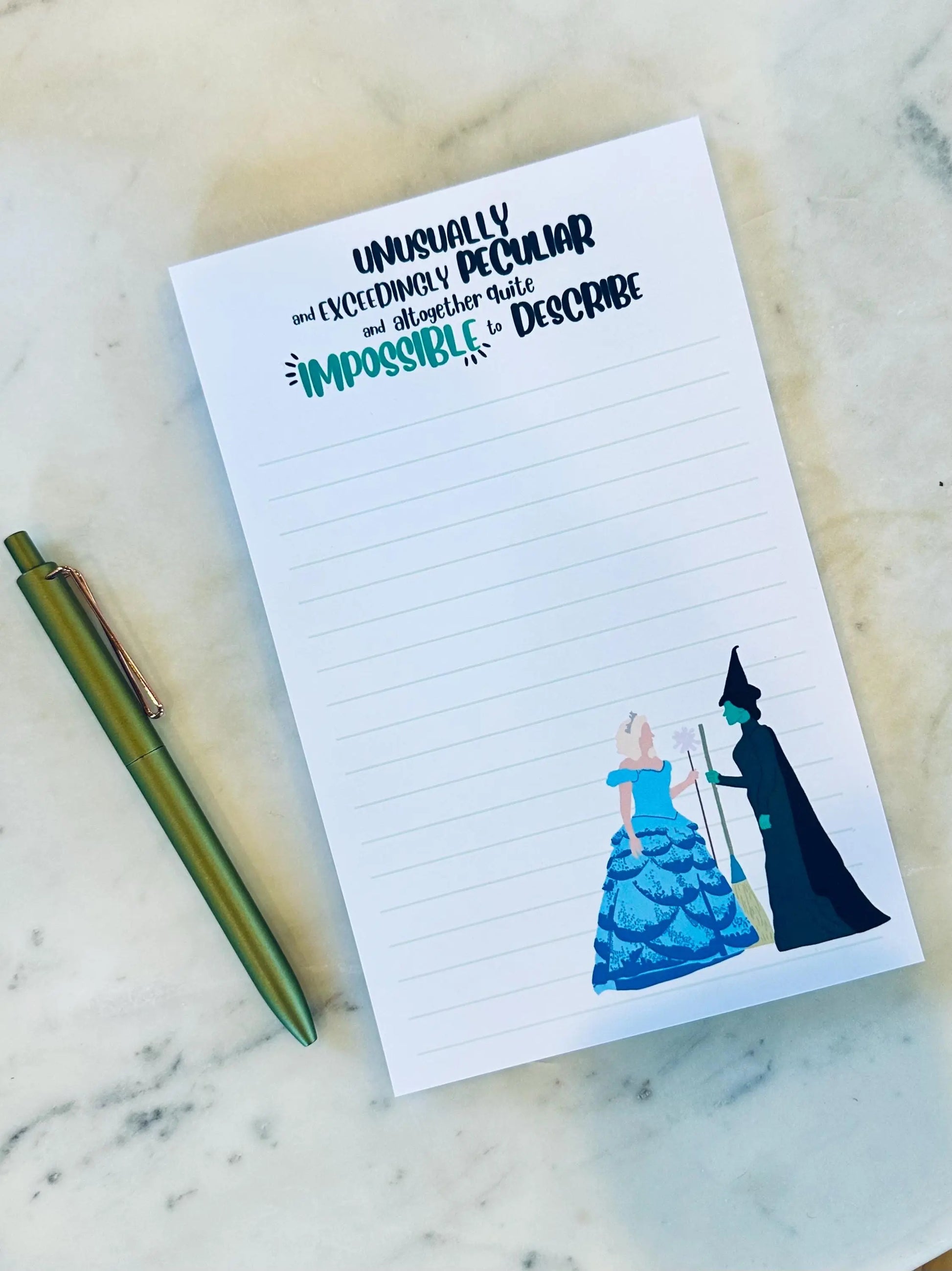 Peculiar Pair A5 Notepad: A Celebration of Unlikely Friendships, Musical Pop Culture Queen Notepad, Fall/Halloween, A5, 50 Page To-Do List maedaymaedaymaeday