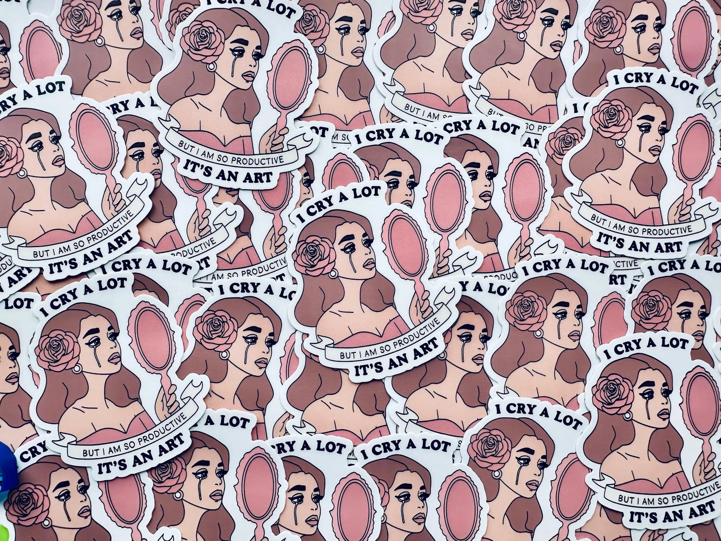I Cry A Lot but I am so Productive, It's an Art Sticker, TTPD Inspired Eras Sticker, Tortured Poets Department Female Rage, Swiftie Sticker maedaymaedaymaeday