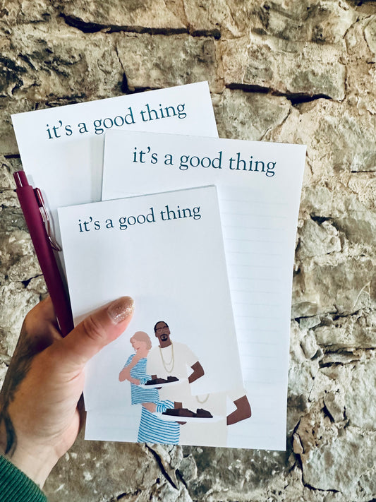 It's a Good Thing Half (5.5x8.5") & Quarter Page Notepad, fo' scribbles Rap Inspired Notepad, Stewart Lover Gift maedaymaedaymaeday