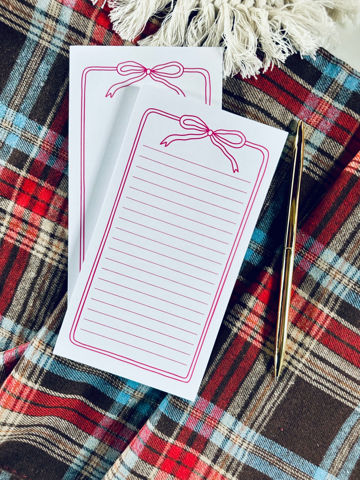 Croquette Bow Slim (1/3 Page), 50 Page, Tear Away Notepad/To Do List