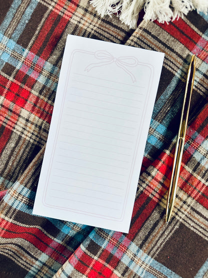 Croquette Bow Slim (1/3 Page), 50 Page, Tear Away Notepad/To Do List